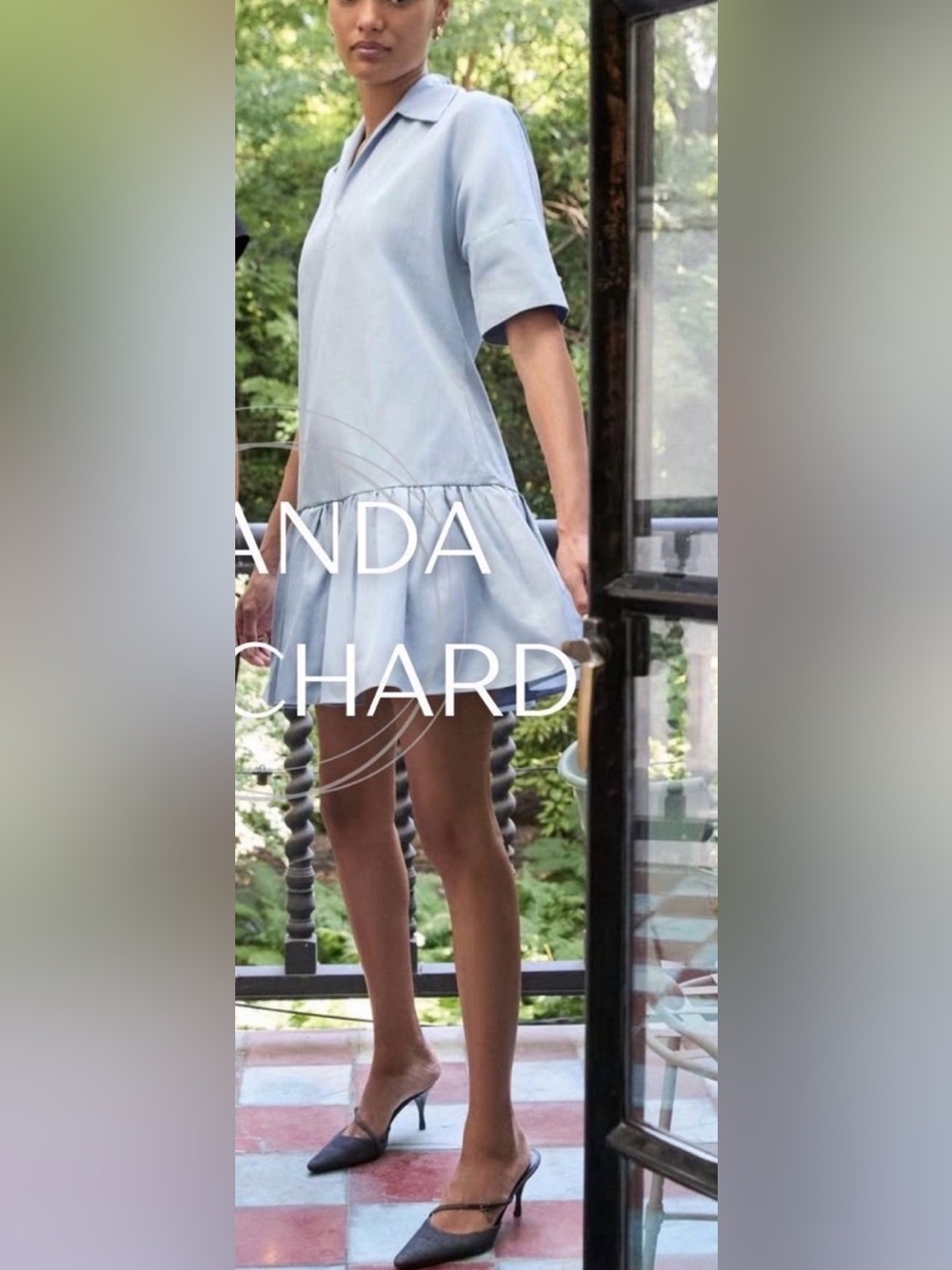 Amanda Uprichard NWT Blue Raina Drop Waist Poplin Mini Dress S
